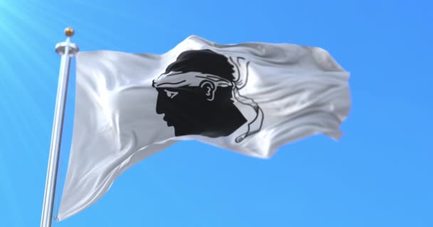 法国科西嘉地区的旗帜 — 图库视频影像