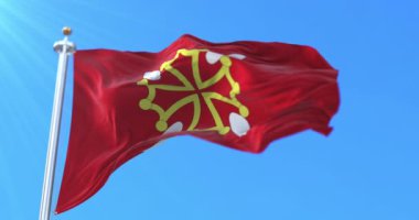 Fransa 'nın Occitanie bölgesinde Haute-Garonne departmanının bayrağı. Döngü