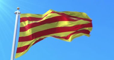 Fransa 'nın Occitanie bölgesindeki Pyrnes-Orientales departmanının bayrağı. Döngü