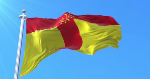 塔恩省的国旗位于法国塞尼特尼地区 — 图库视频影像