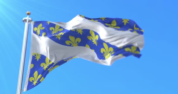 フランス フランス地域のイヴライン県旗 ループ — ストック動画