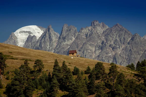 House in the mountains. Upper Svaneti. the main Kavkaz ridge. Georgia