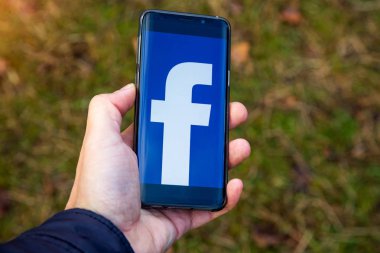 Ukrayna. Khmelnitsky. 22 Aralık 2019. Facebook sosyal medya a