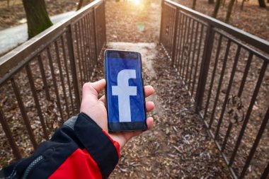 Ukrayna. Khmelnitsky. 26 Ocak 2020. Facebook sosyal medya app