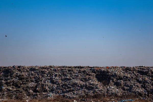 Açık Hava Belediye Çöplüğü Çöp Boşaltımı Ekolojik Sorunlar — Stok fotoğraf