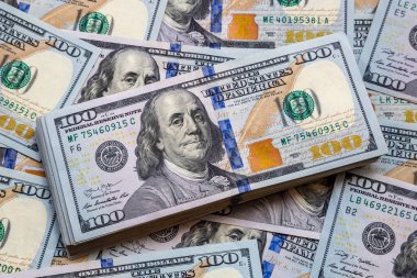 Amerika Birleşik Devletleri banknotları. Coronavirüs ile ilgili küresel ekonomik kriz.