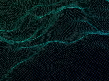 Soyut vektör manzara arka plan. Siber kılavuz. Yüksek teknoloji ağ. 3D teknoloji vektör çizim.