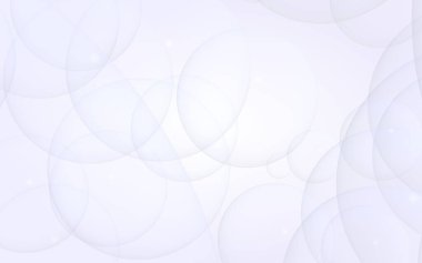 Soyut beyaz arkaplan. Arkaplanda şeffaf kabarcıklar var. 3B illüstrasyon