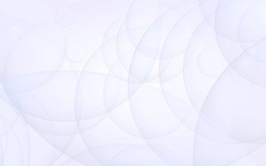 Soyut beyaz arkaplan. Arkaplanda şeffaf kabarcıklar var. 3B illüstrasyon