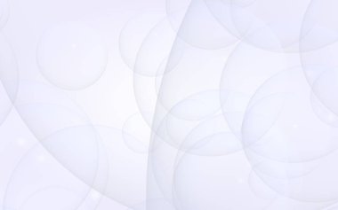 Soyut beyaz arkaplan. Arkaplanda şeffaf kabarcıklar var. 3B illüstrasyon