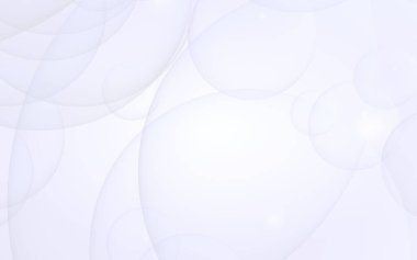 Soyut beyaz arkaplan. Arkaplanda şeffaf kabarcıklar var. 3B illüstrasyon