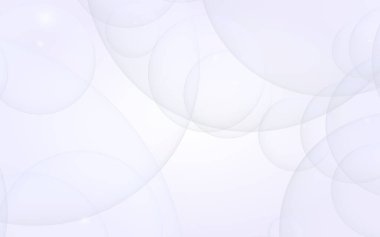 Soyut beyaz arkaplan. Arkaplanda şeffaf kabarcıklar var. 3B illüstrasyon