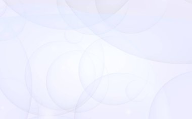 Soyut beyaz arkaplan. Arkaplanda şeffaf kabarcıklar var. 3B illüstrasyon