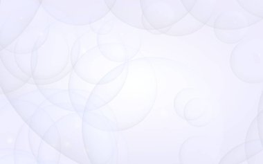 Soyut beyaz arkaplan. Arkaplanda şeffaf kabarcıklar var. 3B illüstrasyon