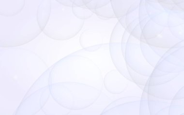 Soyut beyaz arkaplan. Arkaplanda şeffaf kabarcıklar var. 3B illüstrasyon