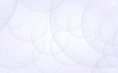 Soyut beyaz arkaplan. Arkaplanda şeffaf kabarcıklar var. 3B illüstrasyon