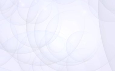 Soyut beyaz arkaplan. Arkaplanda şeffaf kabarcıklar var. 3B illüstrasyon