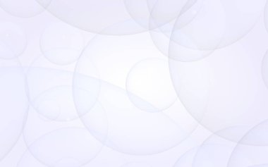 Soyut beyaz arkaplan. Arkaplanda şeffaf kabarcıklar var. 3B illüstrasyon