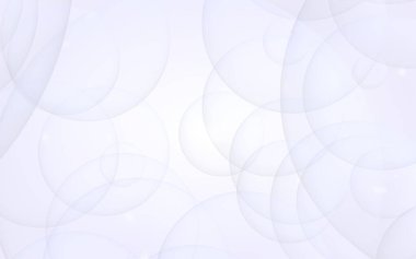 Soyut beyaz arkaplan. Arkaplanda şeffaf kabarcıklar var. 3B illüstrasyon