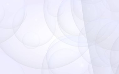 Soyut beyaz arkaplan. Arkaplanda şeffaf kabarcıklar var. 3B illüstrasyon