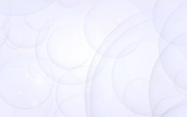 Soyut beyaz arkaplan. Arkaplanda şeffaf kabarcıklar var. 3B illüstrasyon