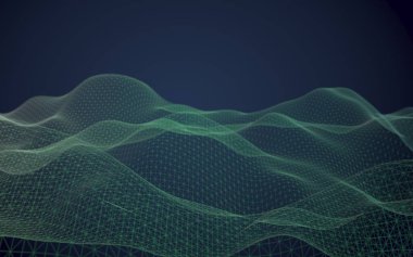 Soyut manzara arka plan. Siber uzay mor ızgarası. merhaba teknoloji ağı. 3d illüstrasyon