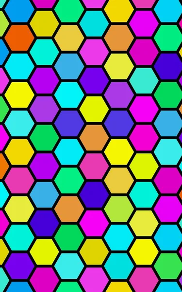 Honingraat veel kleur, veelkleurig. Isometrische geometrie. 3D-illustratie — Stockfoto