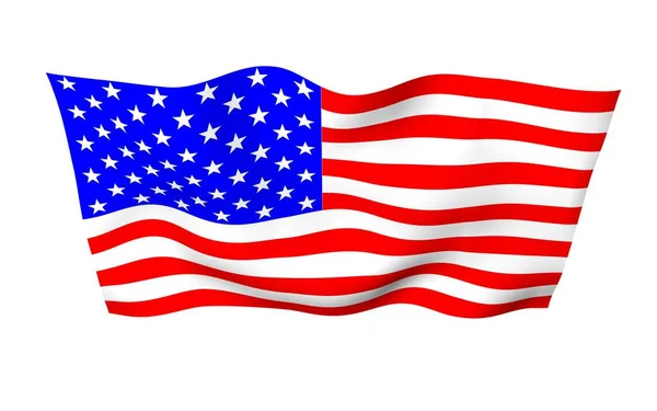 Bandeira dos Estados Unidos da América. Stars and Stripes. Símbolo estatal dos EUA. Ilustração 3D — Fotografia de Stock