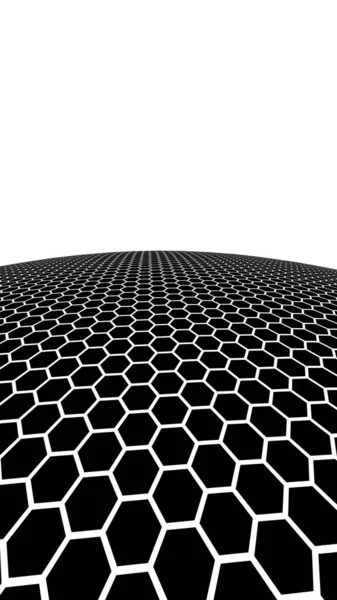 Black honeycomb on a white background. Perspective view on polygon look like honeycomb. Isometric geometry. 3D illustration — Stock Photo, Image