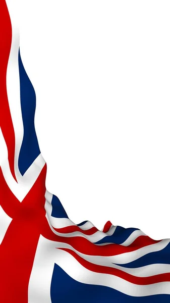 Bandeira acenando da Grã-Bretanha. Bandeira britânica. Reino Unido da Grã-Bretanha e Irlanda do Norte. Símbolo estatal do Reino Unido. Ilustração 3D — Fotografia de Stock