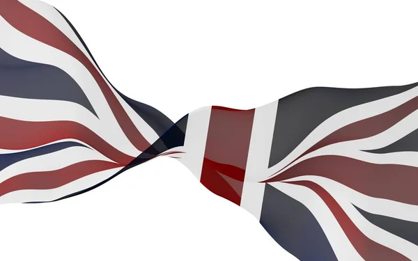 Waving flag of the Great Britain. British flag. United Kingdom of Great Britain and Northern Ireland. State symbol of the UK. 3D illustration — Stock Photo, Image