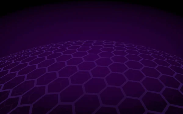 Sphère multicouche de nids d'abeilles, bleu sur fond sombre, réseau social, réseau informatique, technologie, réseau mondial. Illustration 3D — Photo
