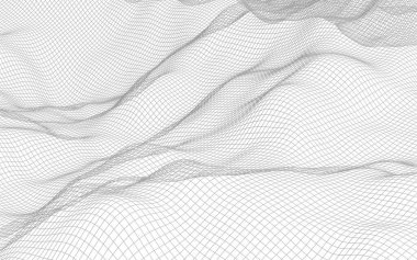 Beyaz arka planda soyut manzara. Siber uzay şebekesi. merhaba teknoloji ağı. 3d illüstrasyon