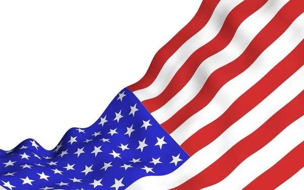 Κυματιστή σημαία των Ηνωμένων Πολιτειών της Αμερικής. Αστέρια και Ρίγες. Κρατικό σύμβολο των ΗΠΑ. 3D απεικόνιση — Φωτογραφία Αρχείου