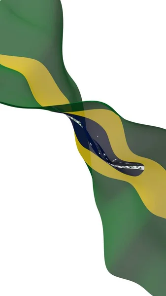 Brezilya bayrağı sallayarak. Ordem e Progresso. Sipariş ve ilerleme. Rio de Janeiro. Güney Amerika. Devlet sembolü. 3D çizim — Stok fotoğraf