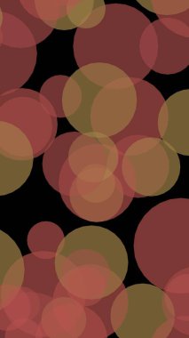 Koyu bir arka plan üzerinde çok renkli yarı saydam daireler. 3d illüstrasyon