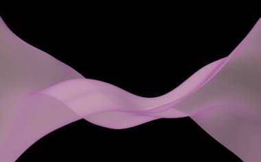 Soyut dalga. Eşarp. Siyah arka plan üzerinde parlak şerit. Soyut duman. Raster hava arka planı. 3d illüstrasyon