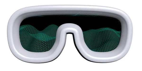 Ilustracja maski wirtualnej rzeczywistości na białym tle. Koncepcja okularów VR. ilustracja 3D — Zdjęcie stockowe