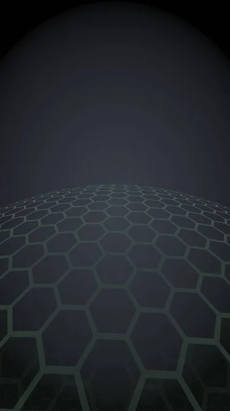 Multilayer gömb honeycombs, kék a fekete háttér, a szociális háló, számítógépes hálózat, a technológia, a globális hálózat. 3D-illusztráció — Stock Fotó