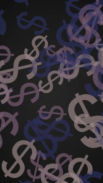 Grå genomskinlig dollartecken på mörk bakgrund. Grå toner. 3D-illustration — Stockfoto
