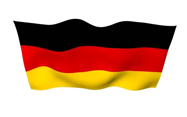 Bandera de Alemania. Ilustración 3D de gran formato. Símbolo estatal de la República Federal de Alemania. Renderizado 3D — Foto de Stock