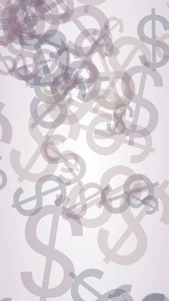 Segni grigi in dollari traslucidi su sfondo scuro. Toni grigi. Illustrazione 3D — Foto Stock