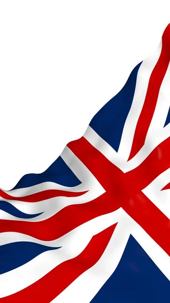 Waving flag of the Great Britain. British flag. United Kingdom of Great Britain and Northern Ireland. State symbol of the UK. 3D illustration — Stock Photo, Image
