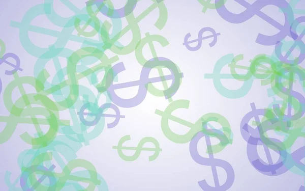 Signos de dólar translúcidos multicolores sobre fondo blanco. Ilustración 3D — Foto de Stock
