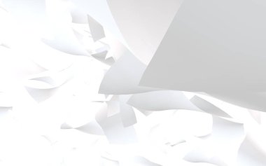 Uçan kağıtlar beyaz arka planda izole edilmiş. Soyut para havada uçuşuyor. 3d illüstrasyon