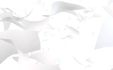 Uçan kağıtlar beyaz arka planda izole edilmiş. Soyut para havada uçuşuyor. 3d illüstrasyon