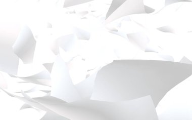 Uçan kağıtlar beyaz arka planda izole edilmiş. Soyut para havada uçuşuyor. 3d illüstrasyon