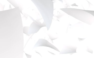 Uçan kağıtlar beyaz arka planda izole edilmiş. Soyut para havada uçuşuyor. 3d illüstrasyon