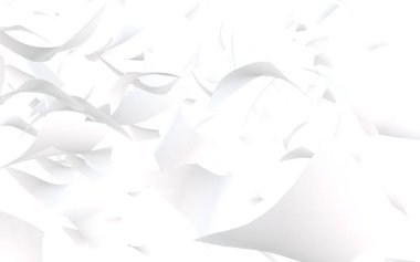 Uçan kağıtlar beyaz arka planda izole edilmiş. Soyut para havada uçuşuyor. 3d illüstrasyon