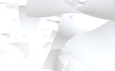 Uçan kağıtlar beyaz arka planda izole edilmiş. Soyut para havada uçuşuyor. 3d illüstrasyon